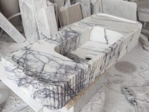 Lilac Marble Countertop Sink: Custom Bathroom Vanity (16" x 36" x 6")