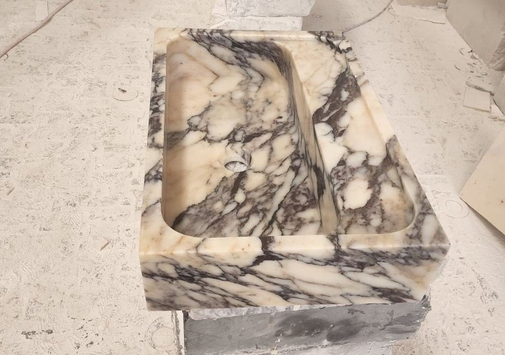 Calacatta Viola Marble Bathroom Sink: Wall Mounted Vanity - Image 5