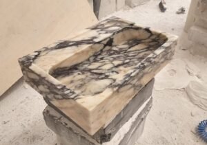 Calacatta Viola Marble Bathroom Sink: Wall Mounted Vanity