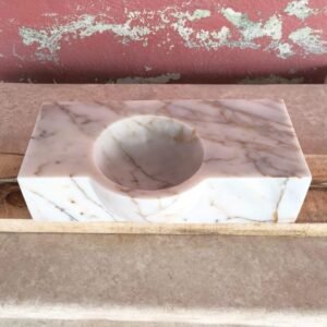 Calacatta Gold Marble Sink: Small Bathroom Vanity, Wall Mounted