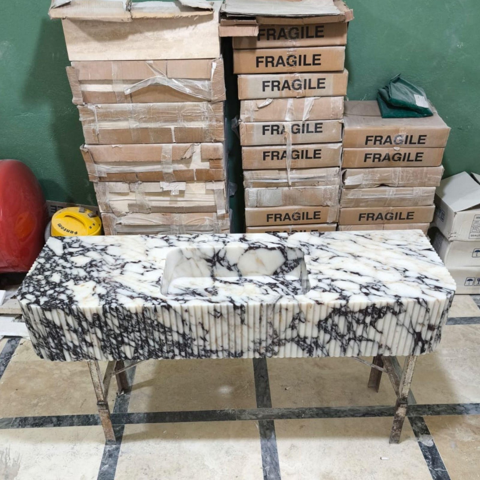 Calacatta Viola Marble Sink: Custom Wall Mounted Vanity - Image 7