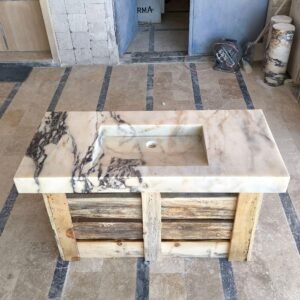 Handmade Calacatta Viola Marble Countertop Sink: Luxury Bathroom Vessel