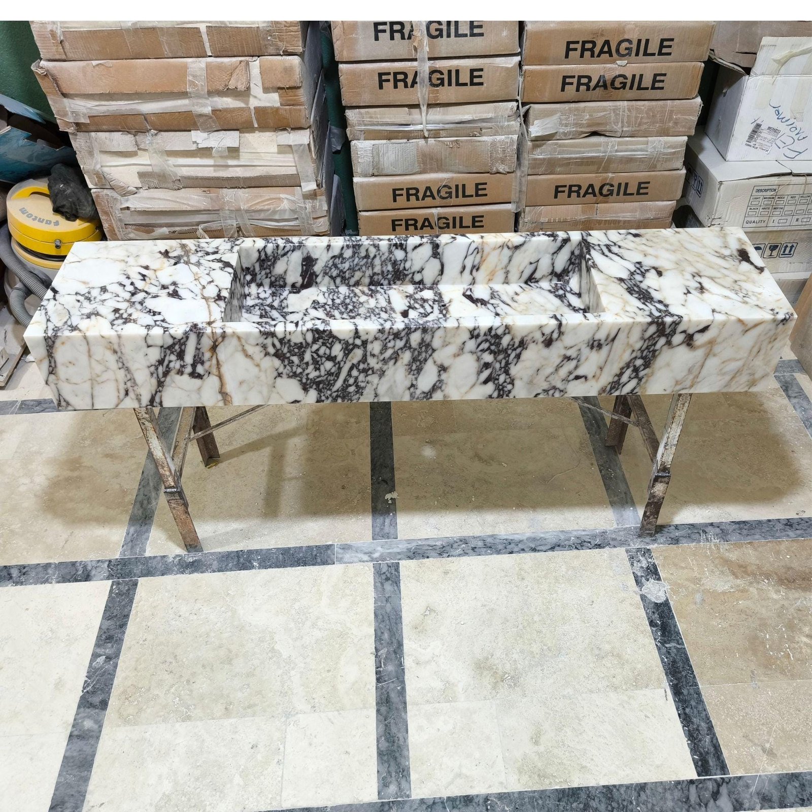 Calacatta Viola Marble Wall-Mounted Sink: Custom Stone Vanity - Image 2