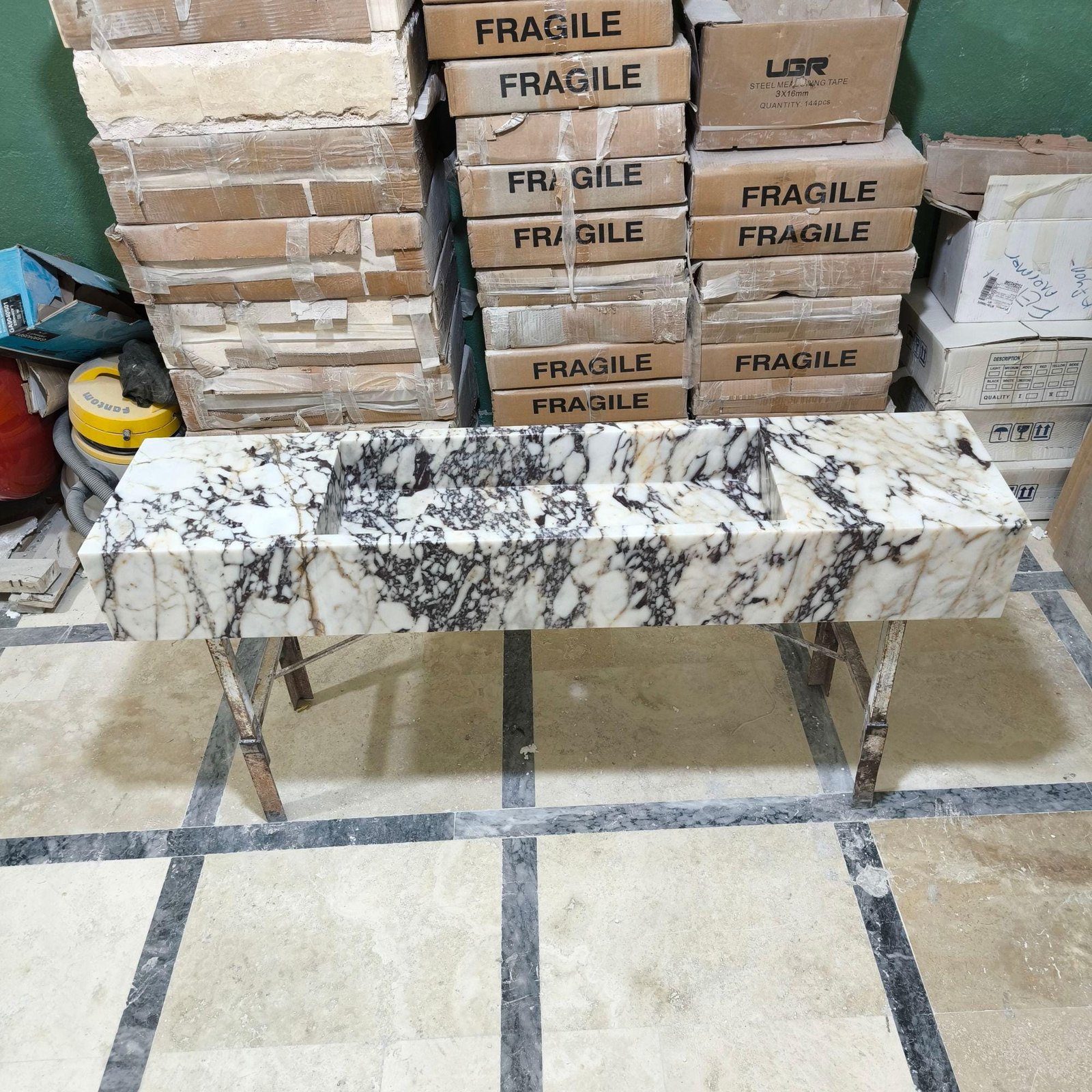 Calacatta Viola Marble Wall-Mounted Sink: Custom Stone Vanity - Image 5