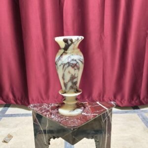 Calacatta Viola Marble Vase: Tall Cylinder Flower Holder (6" x 14")