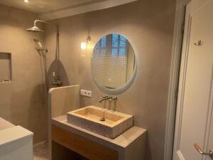 Handcrafted Travertine Vessel Sink: Rustic Stone Bathroom Vanity