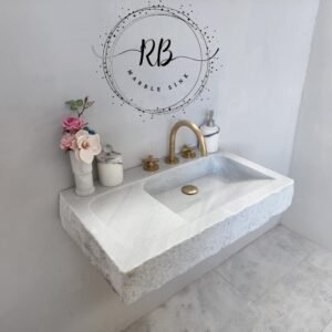 Carrara Marble Wall Mounted Sink: Small Bathroom Vanity
