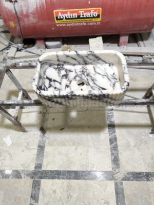 Handcrafted Calacatta Viola Marble Sink: Luxury Stone Basin (30x50x13 cm)