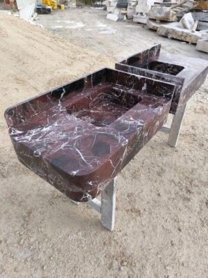 Handmade Rossa Levanto Marble Sink: Luxury Stone Vanity Basin