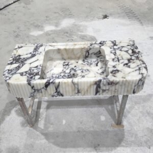 Handmade Calacatta Viola Marble Sink: Luxury Bathroom Vanity (16x24x6")