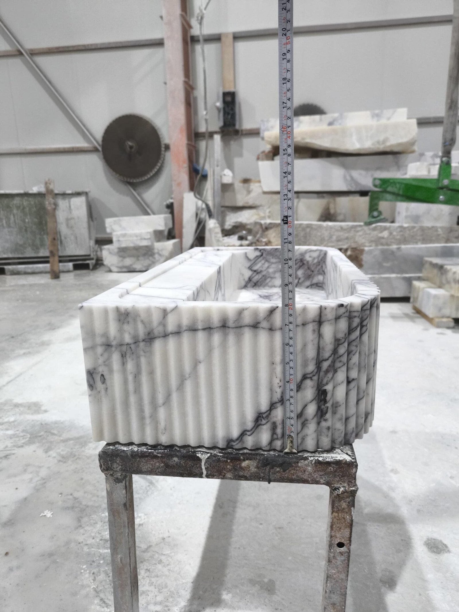 Lilac Marble Rectangular Sink: Modern Sculpted Stone Washbasin (16x30x8 Inches) - Image 6