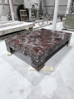 Rossa Levanto Marble Coffee Table: Modern Sculptural Centerpiece