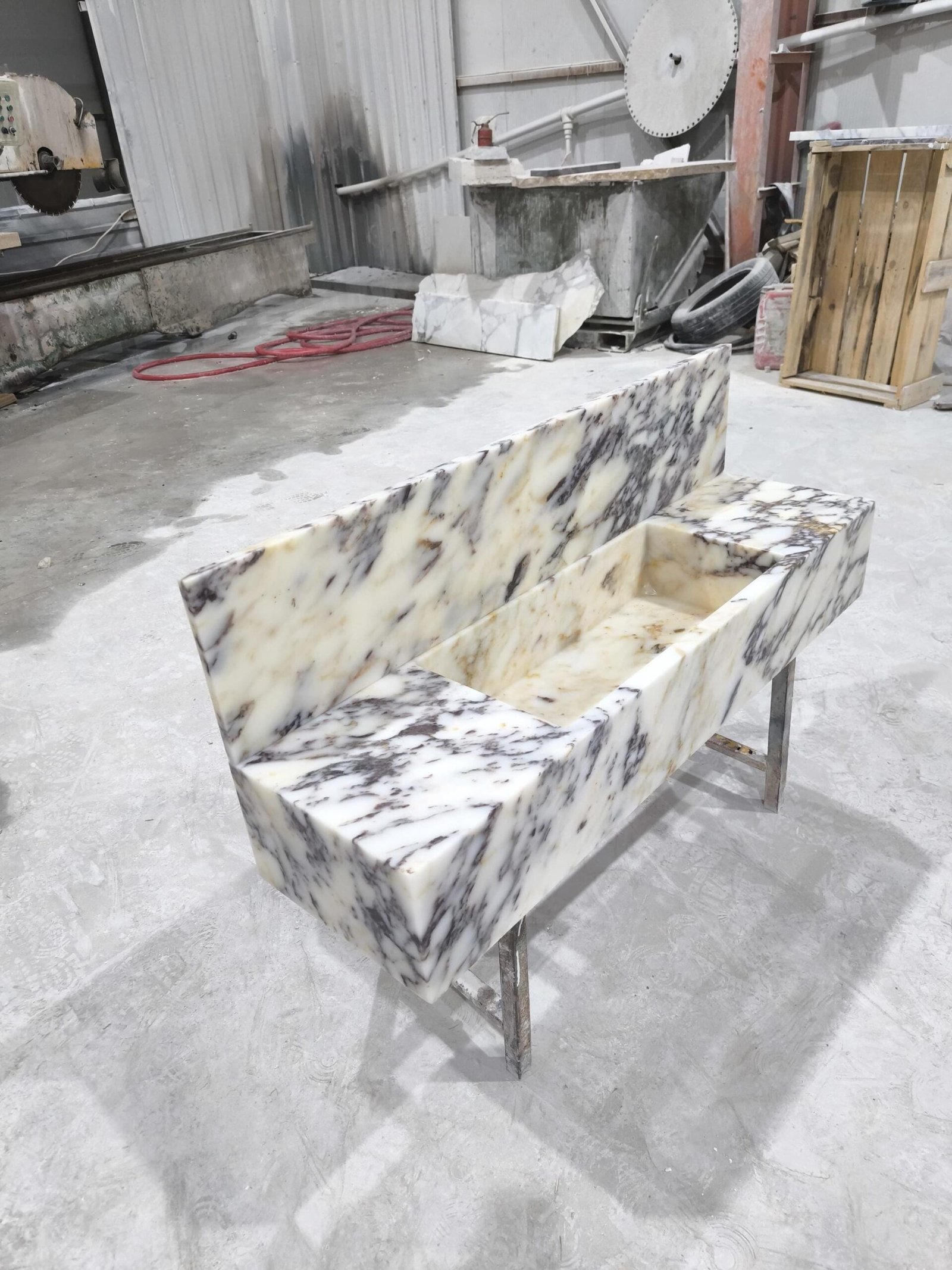 Calacatta Viola Marble Sink with Backsplash: Luxury Bathroom Vanity - Image 5