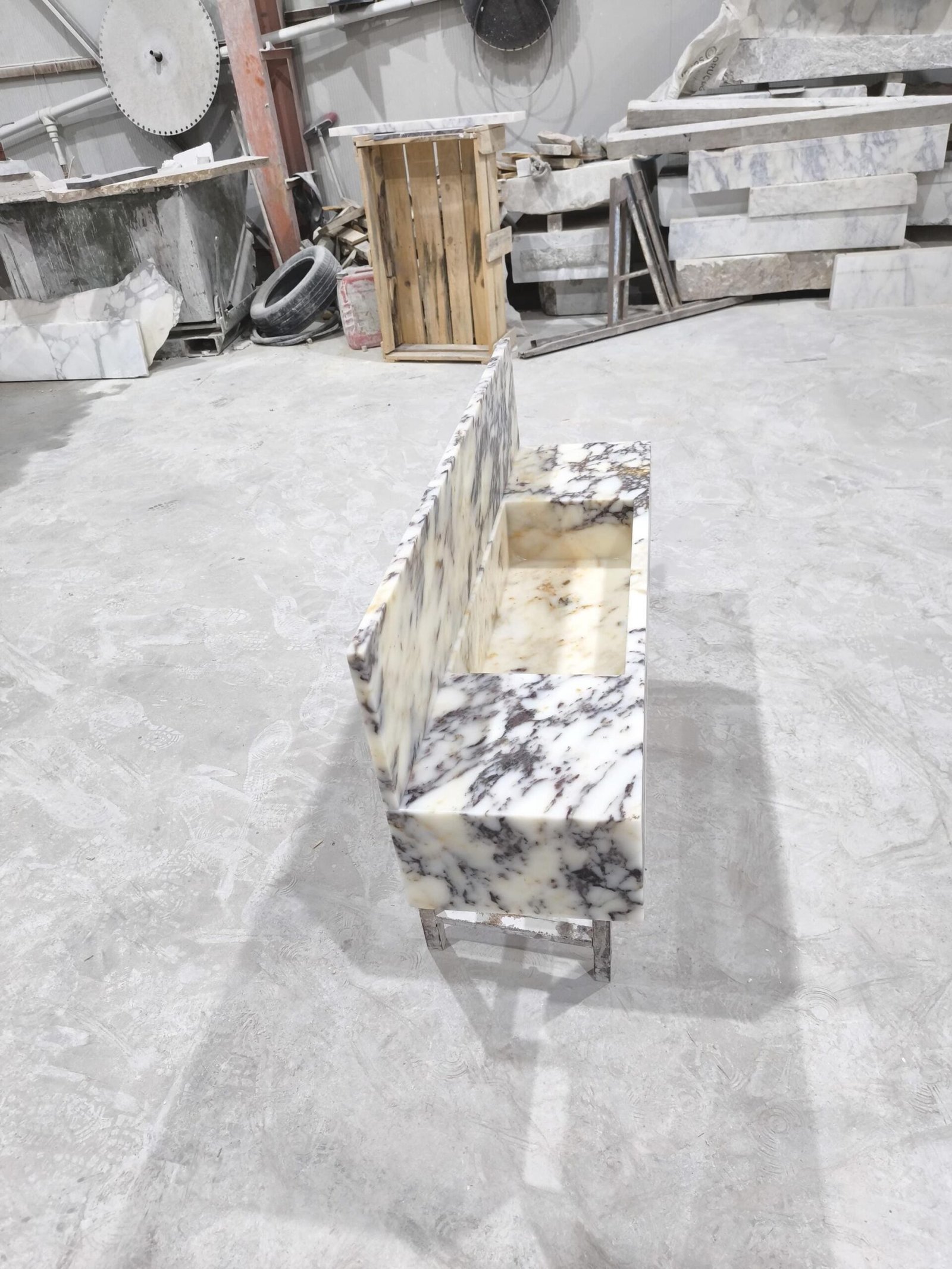 Calacatta Viola Marble Sink with Backsplash: Luxury Bathroom Vanity - Image 4