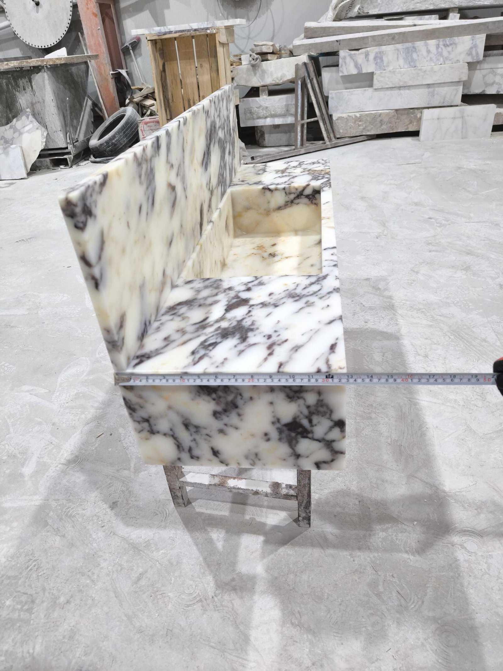 Calacatta Viola Marble Sink with Backsplash: Luxury Bathroom Vanity - Image 7