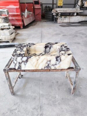 Calacatta Viola Marble Bathroom Sink – Handcarved Stone Vessel Basin