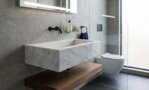 Carrara White Marble Wall Mount Sink Custom Vanity Top 16x20x8