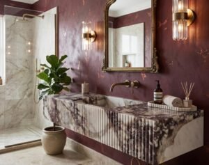 Calacatta Monet Marble Wall Mounted Sink Large Rectangular Bathroom Vanity Basin